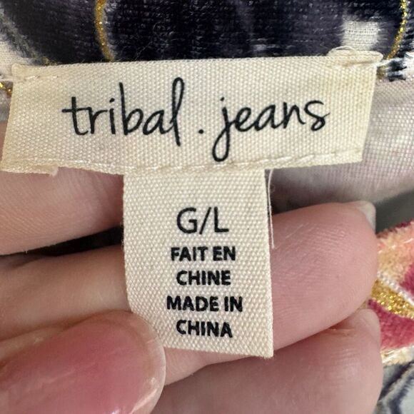 Tribal Womens Floral Velvet Burnout Button Up Top Size L Whimsigoth Fairy Boho - Picture 4 of 8